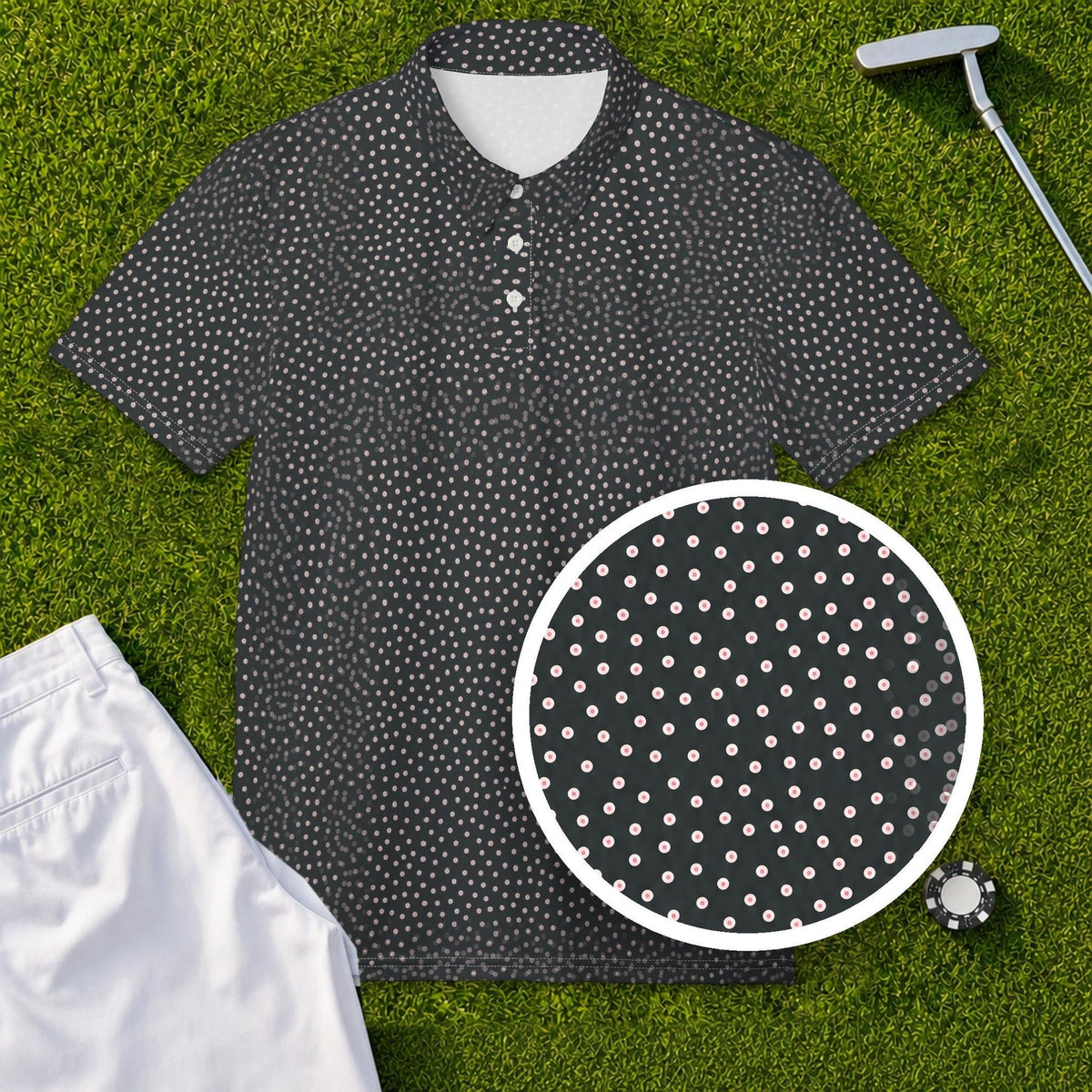 Range Ball Speckle Performance Print Polo
