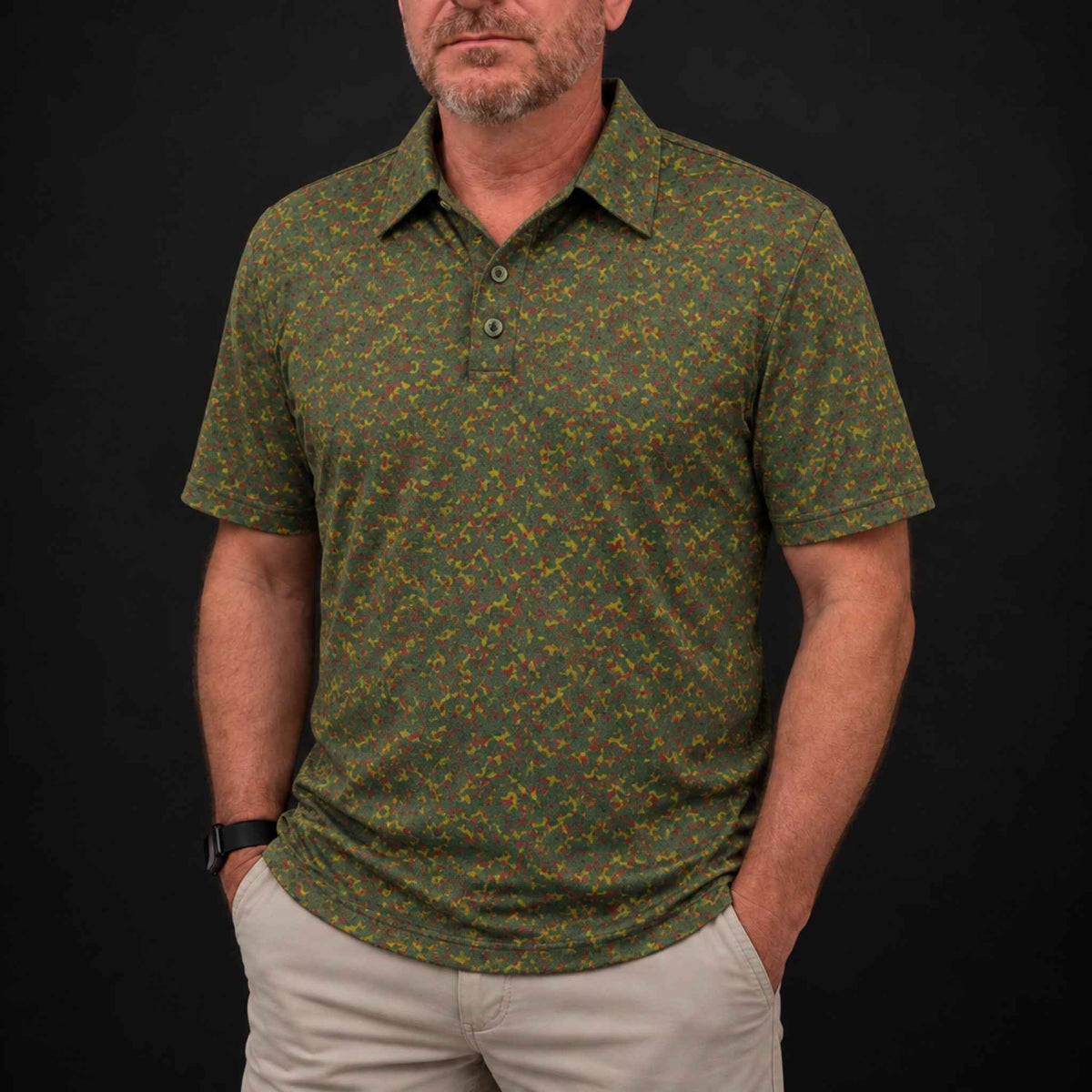 Rasta Camo Performance Print Polo