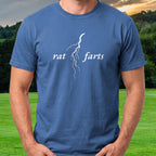 Rat Farts Lightening Tee worn on the golf course, Royal
