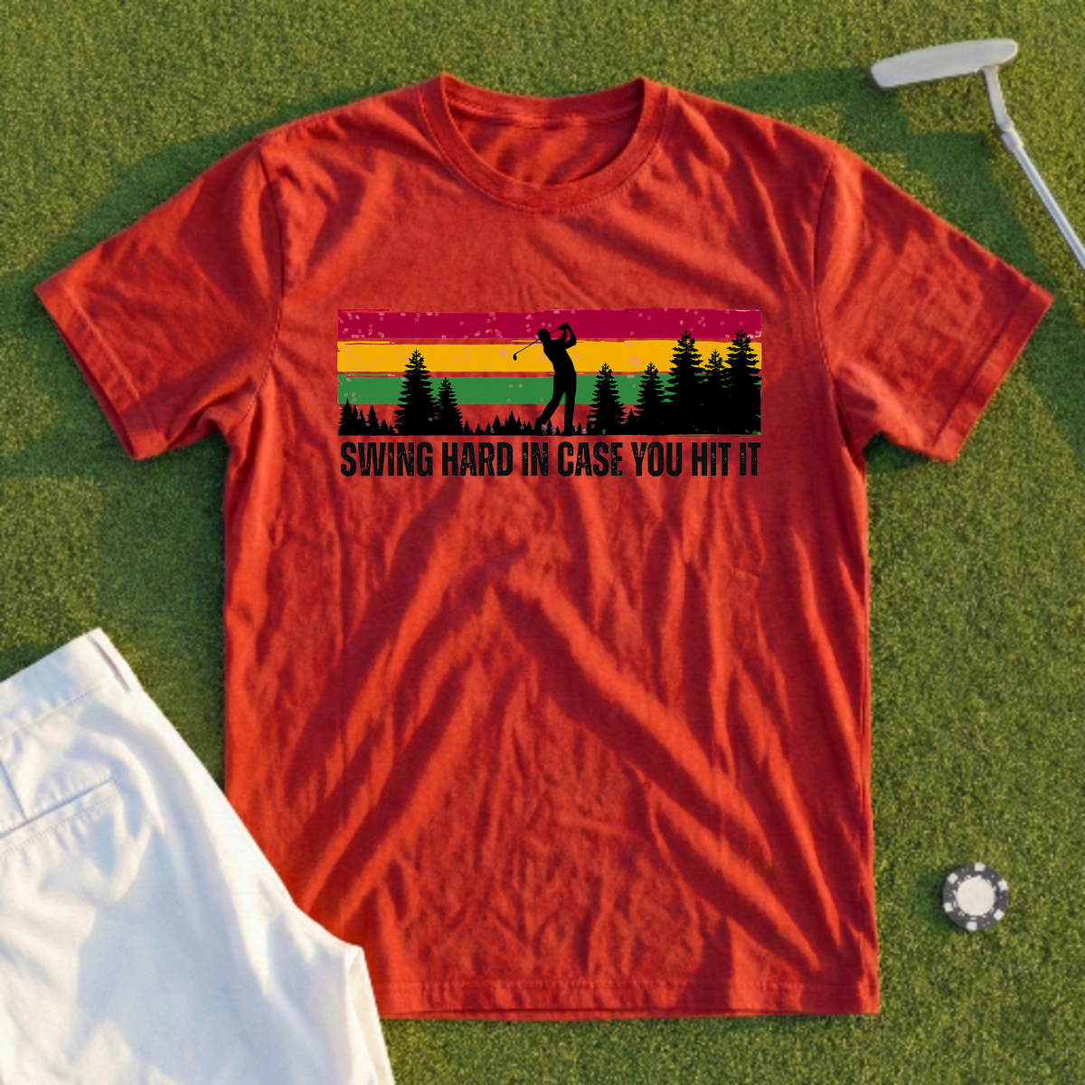 Swing Hard Tee - Red