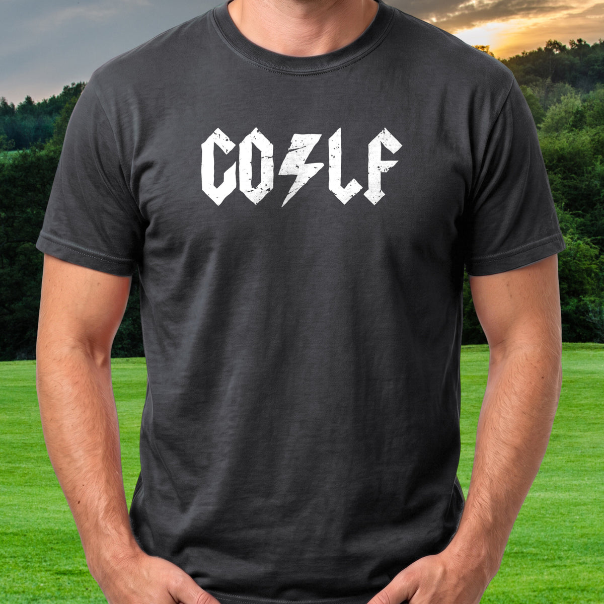 Rocker Tee worn on the golf course, Black