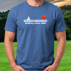 Rolling Lakes Yacht Club 1980 Tee worn on the golf course, Royal