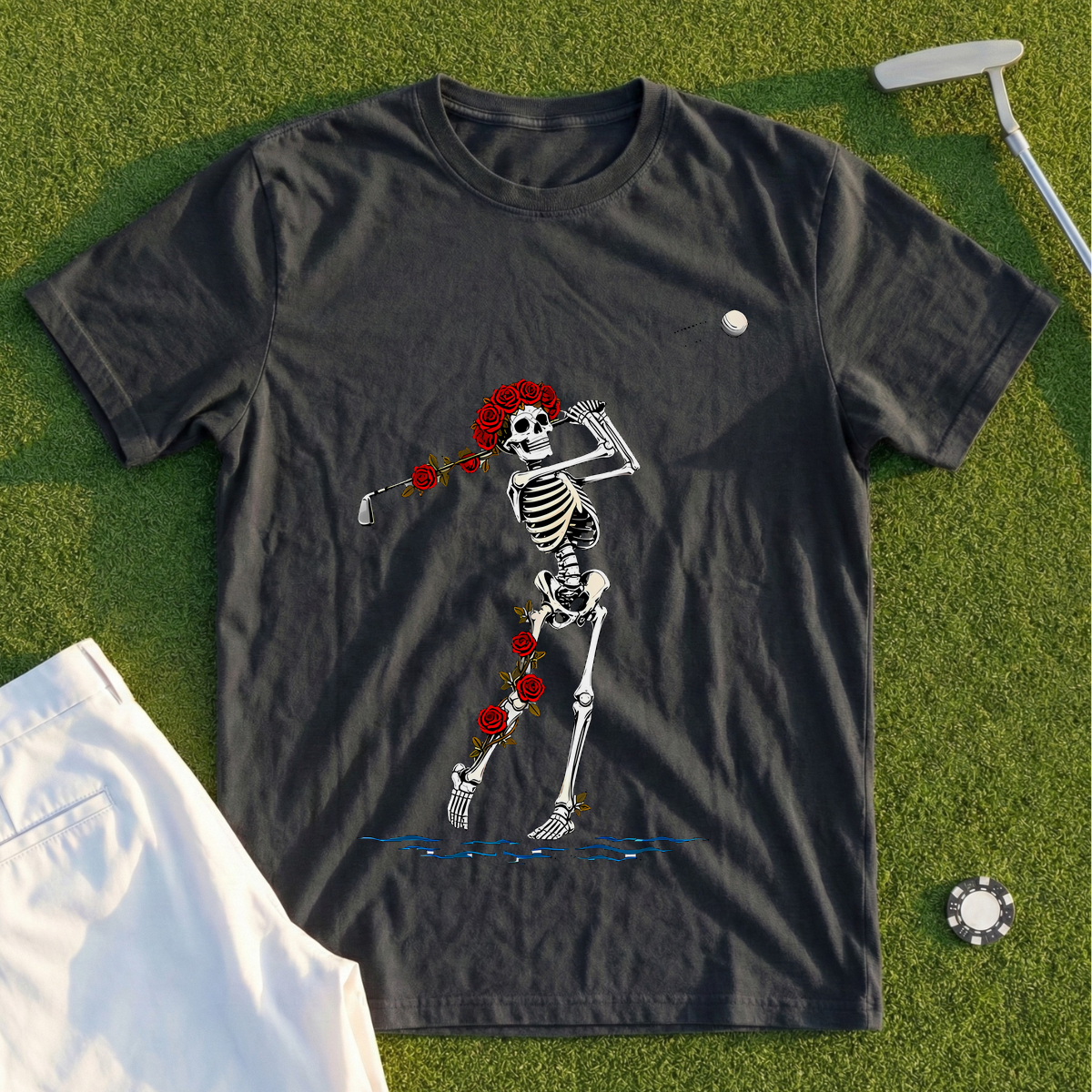 Rose Skeleton Approach Over Water Tee