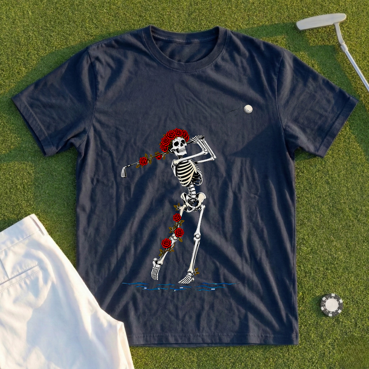 Rose Skeleton Approach Over Water Tee