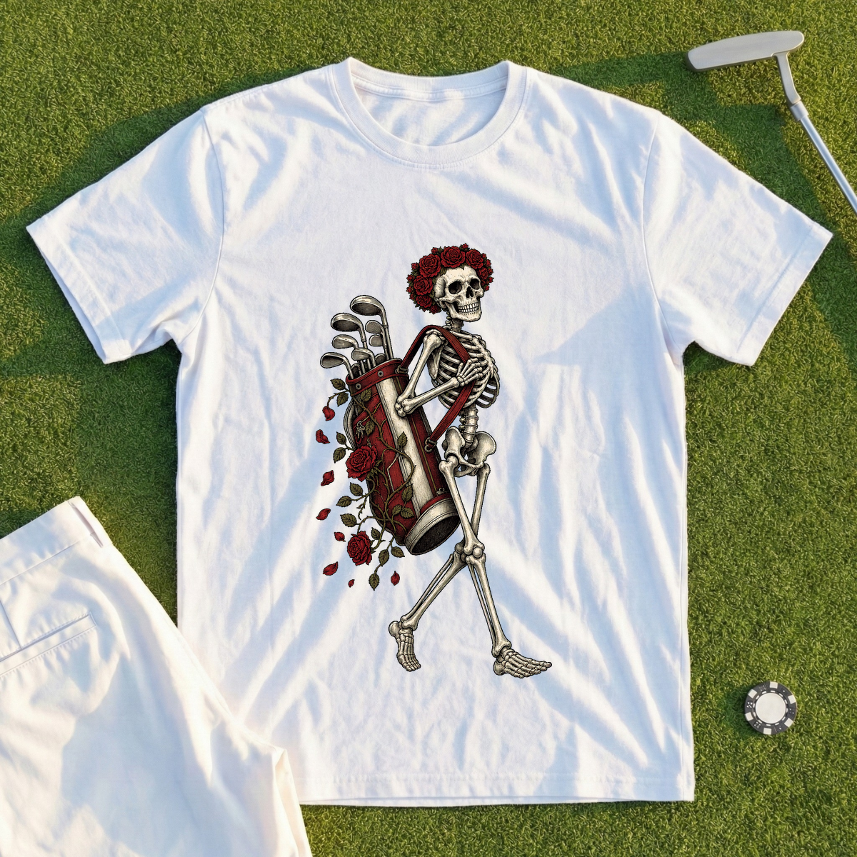 Rose Skeleton Caddy Tee