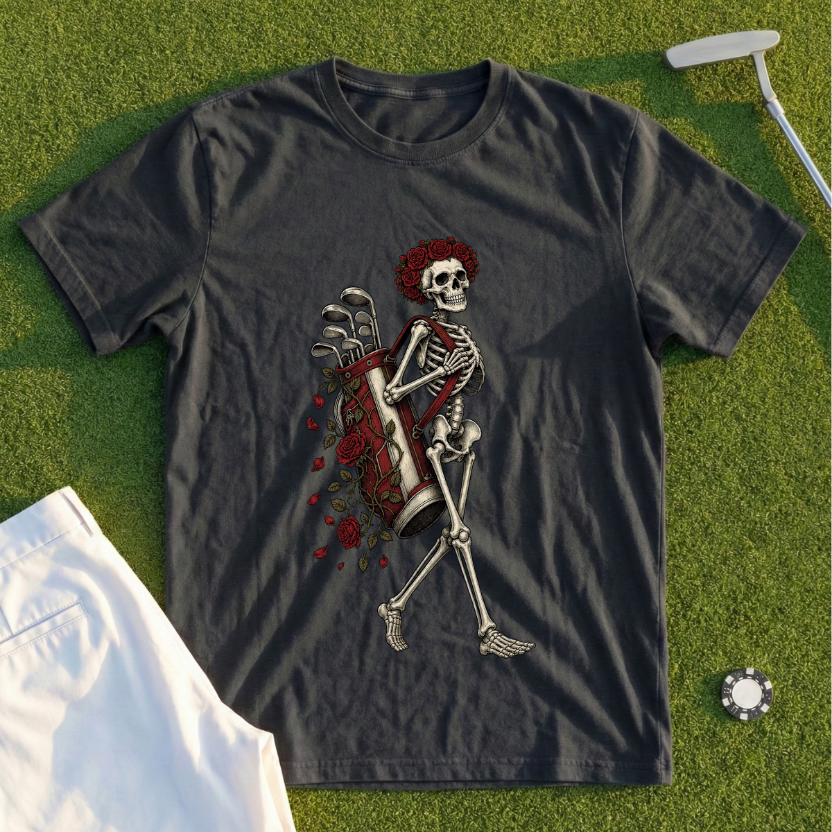 Rose Skeleton Caddy Tee