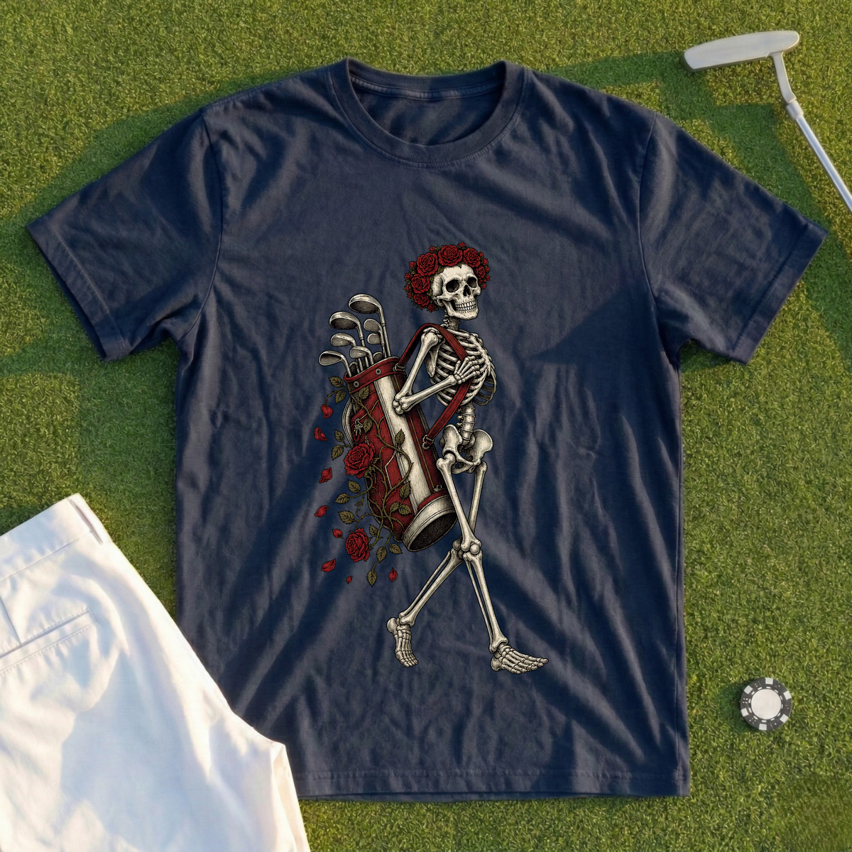 Rose Skeleton Caddy Tee