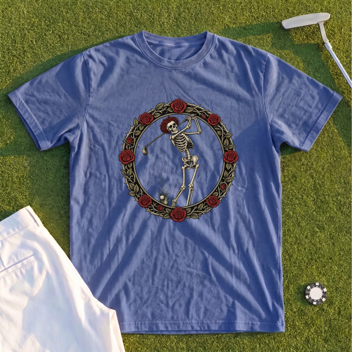 Rose Skeleton Crest Premium Tee