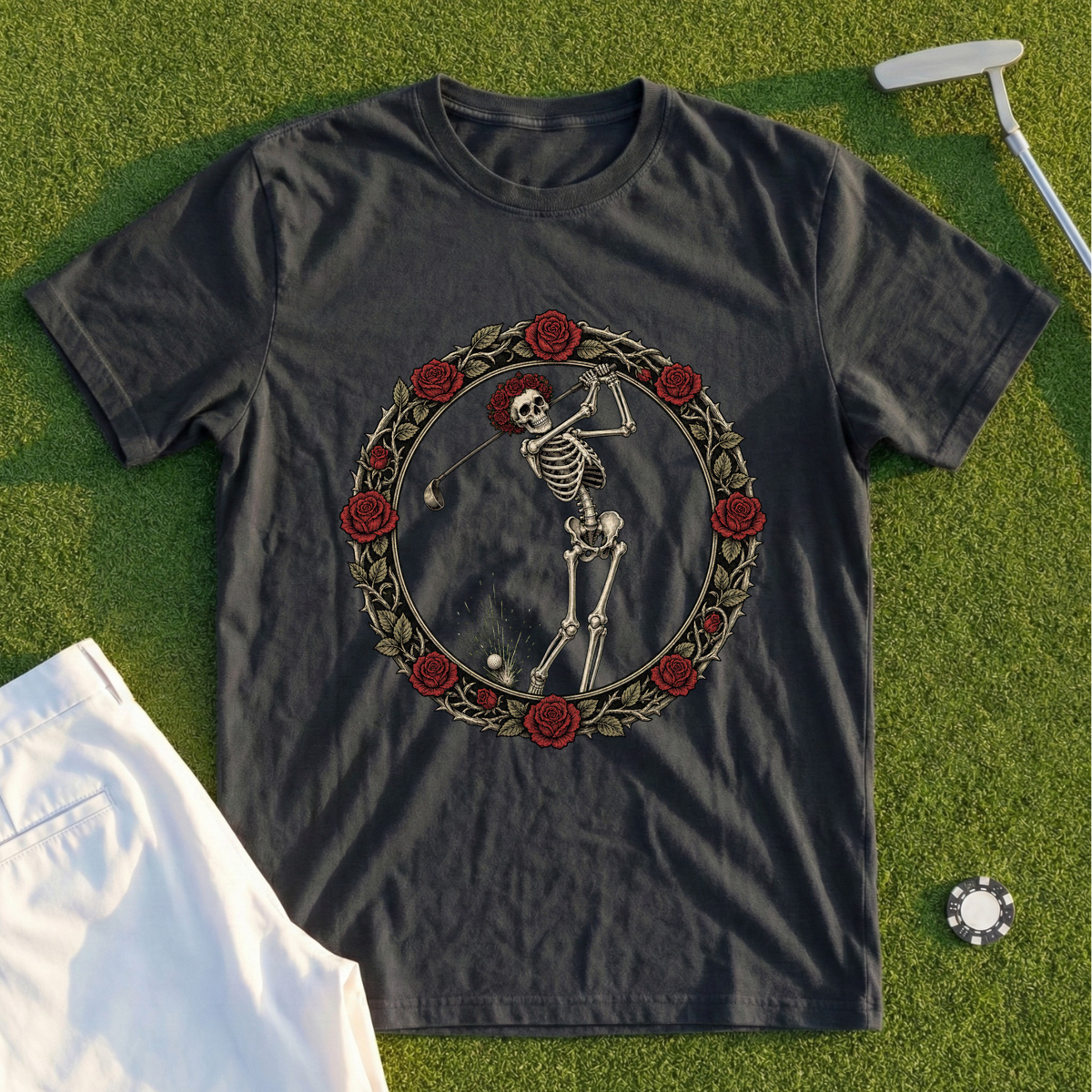 Rose Skeleton Crest Tee