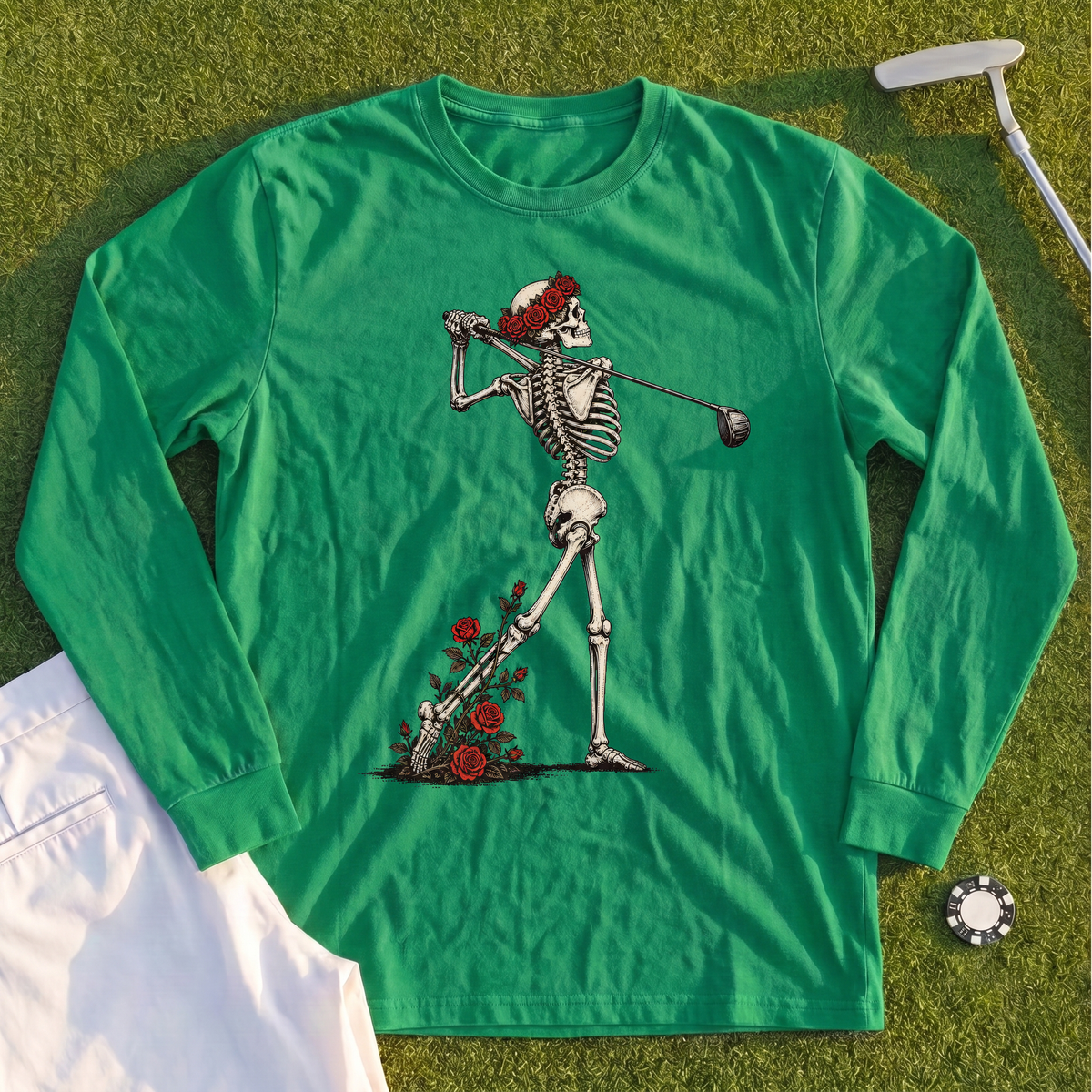 Rose Skeleton Follow Through Long Sleeve Tee