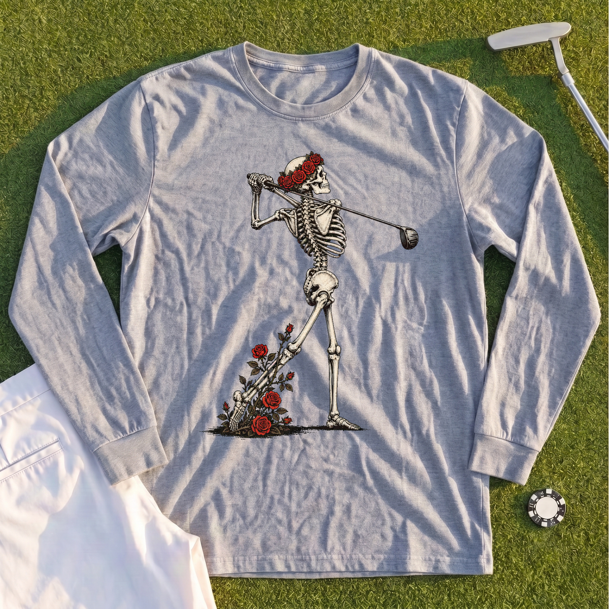 Rose Skeleton Follow Through Long Sleeve Tee