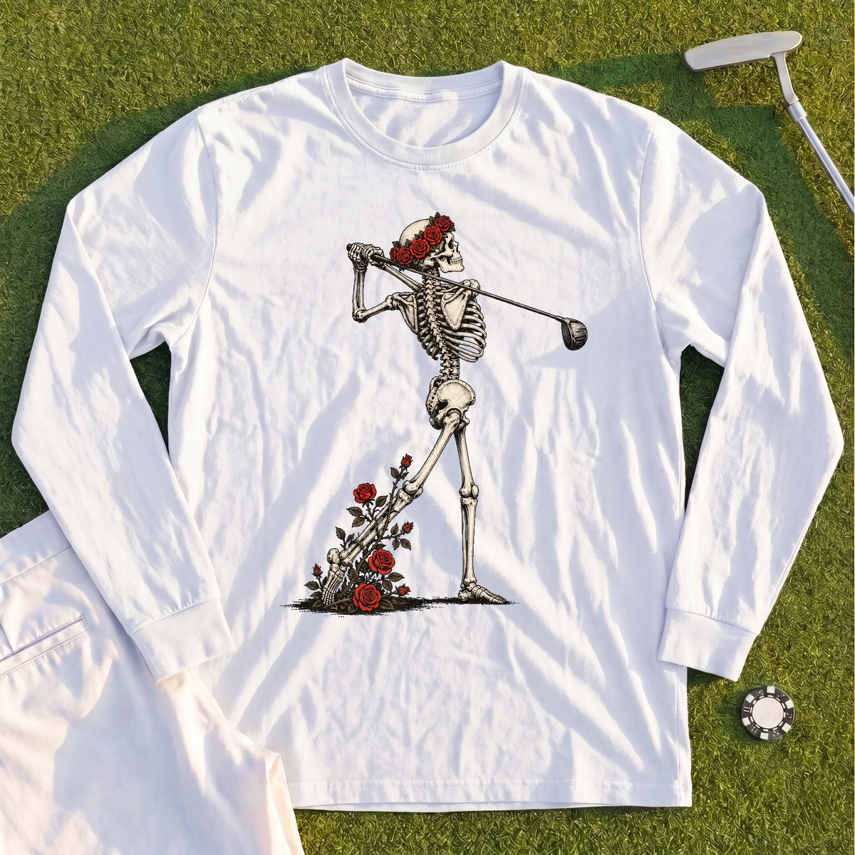 Rose Skeleton Follow Through Long Sleeve Tee