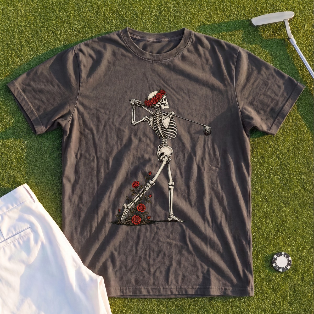 Rose Skeleton Follow Through Premium Tee