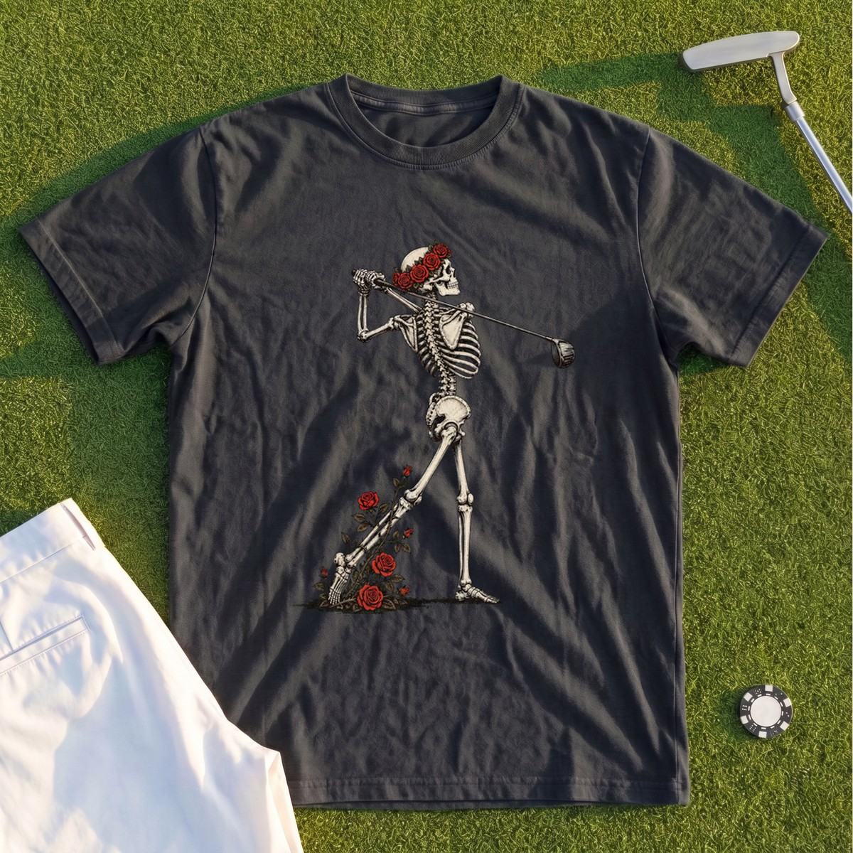 Rose Skeleton Follow Through Premium Tee