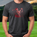 Rose Skeleton Long Drive Tee worn on the golf course, Black