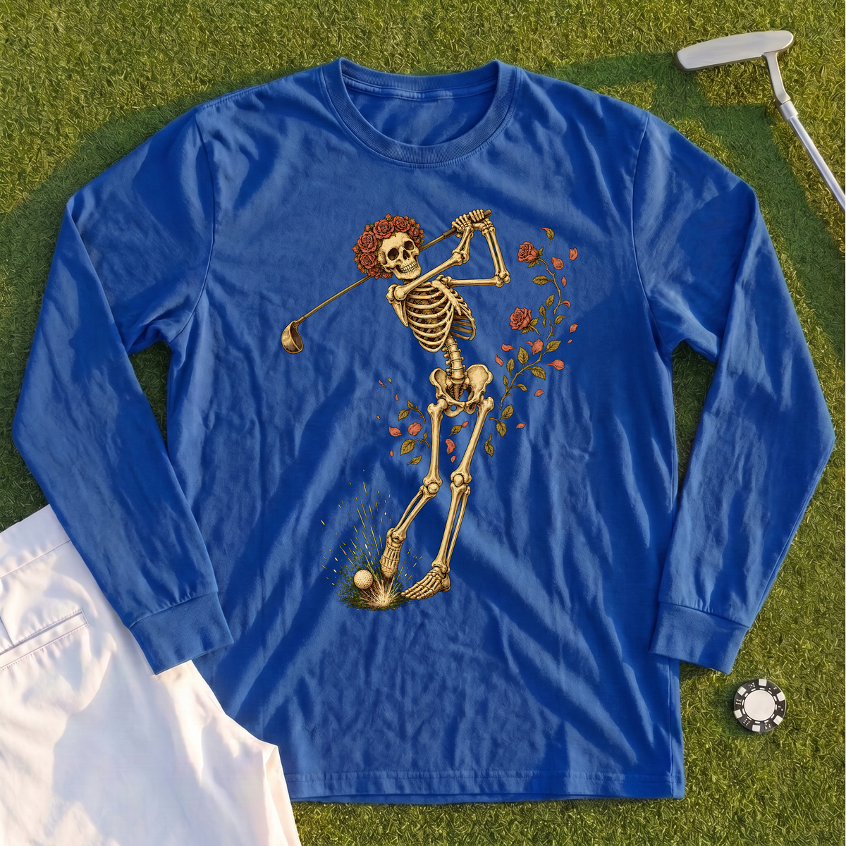 Rose Skeleton Swing Long Sleeve Tee