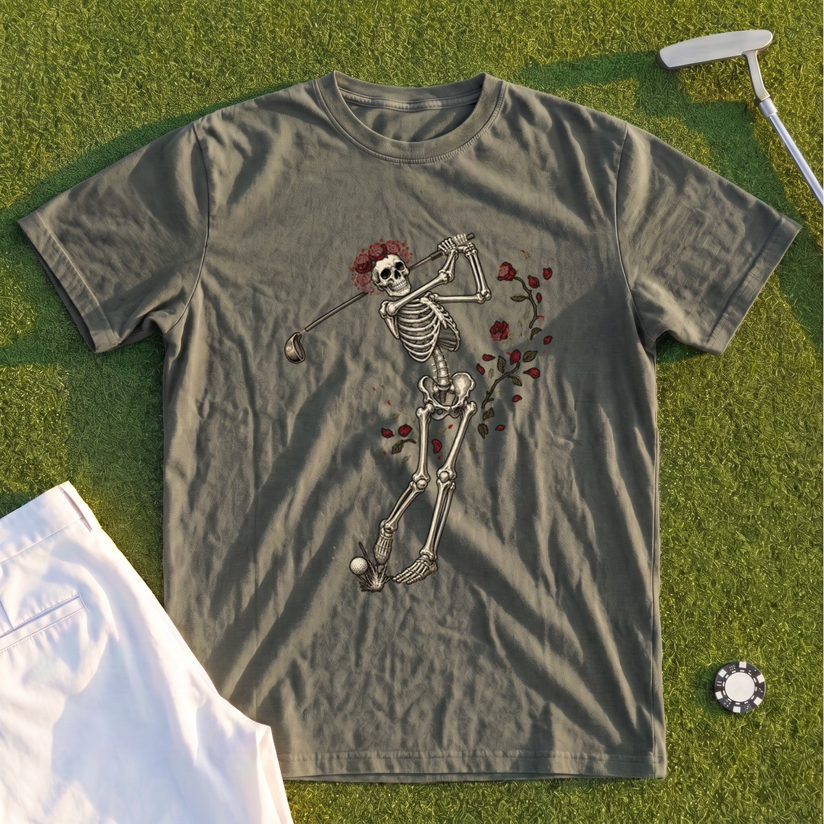 Rose Skeleton Swing Premium Tee