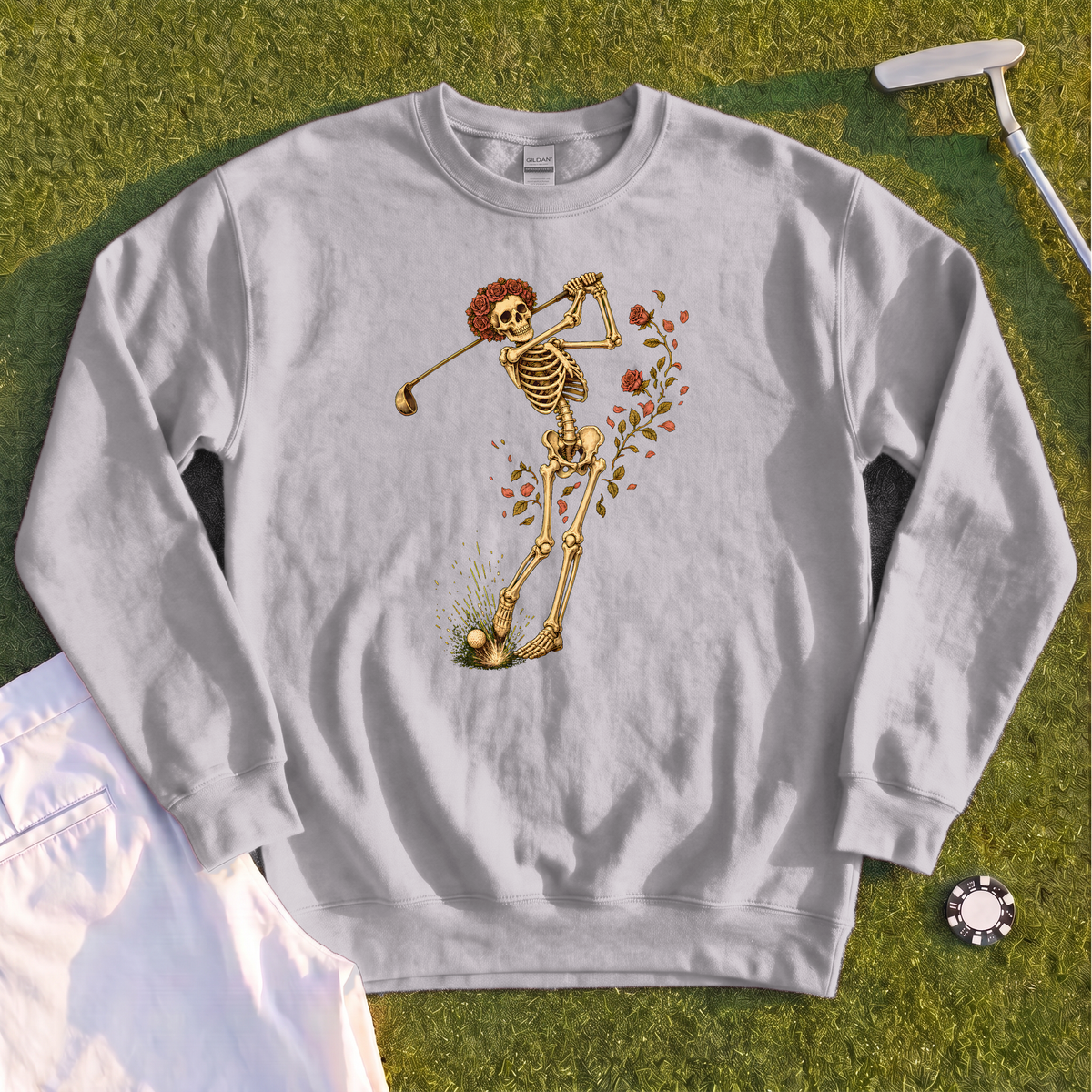Rose Skeleton Swing Sweatshirt