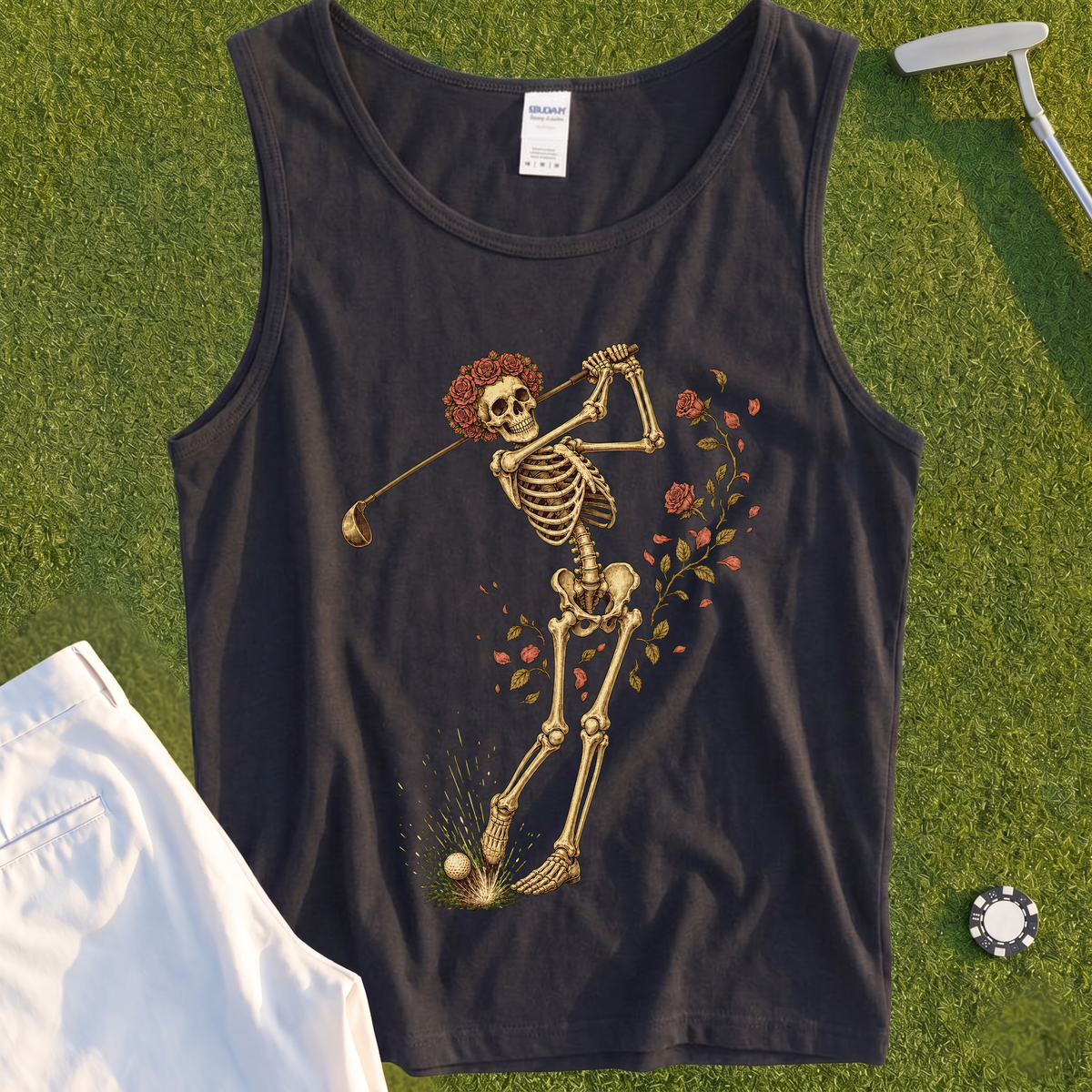 Rose Skeleton Swing Tank