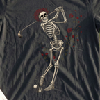 Rose Skeleton Swing Tee, print close-up on Black