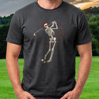 Rose Skeleton Swing Tee worn on the golf course, Black