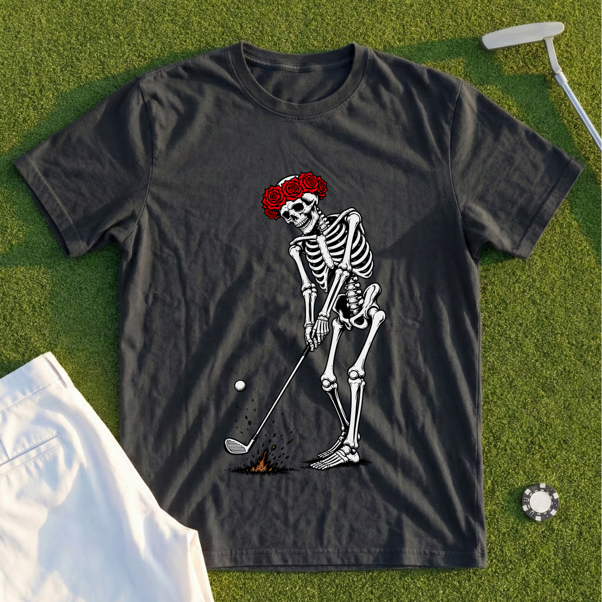 Rose Skeleton's Pitch And Spin Tee
