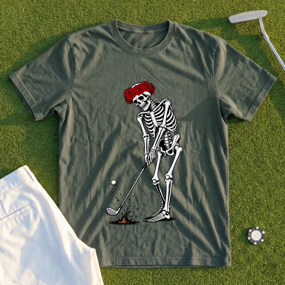 Rose Skeleton's Pitch And Spin Tee