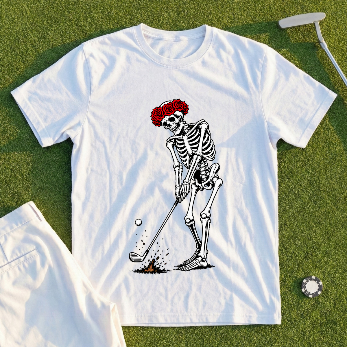 Rose Skeleton's Pitch And Spin Tee