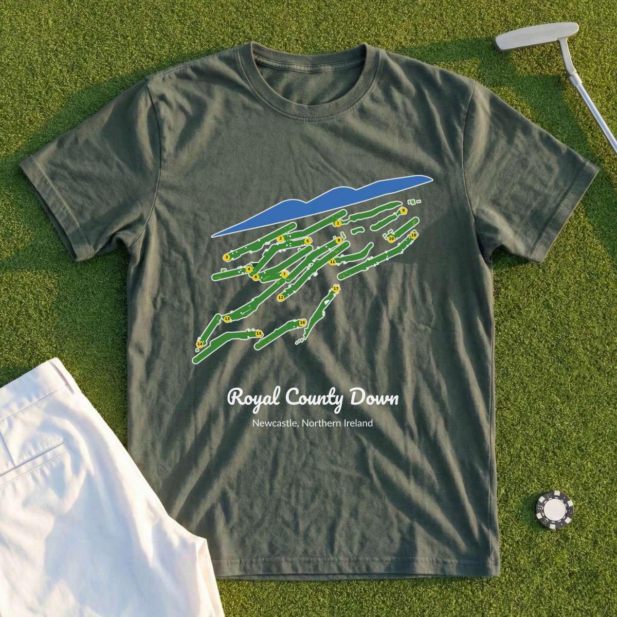 Royal County Down, Course Map Tee