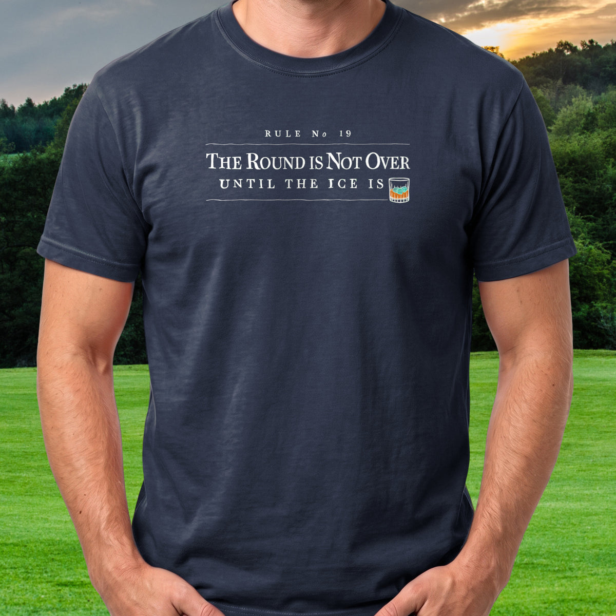 Rule No 19 Tee worn on the golf course, Navy