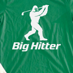Sasquatch Big Hitter Tee, print close-up on Irish Green