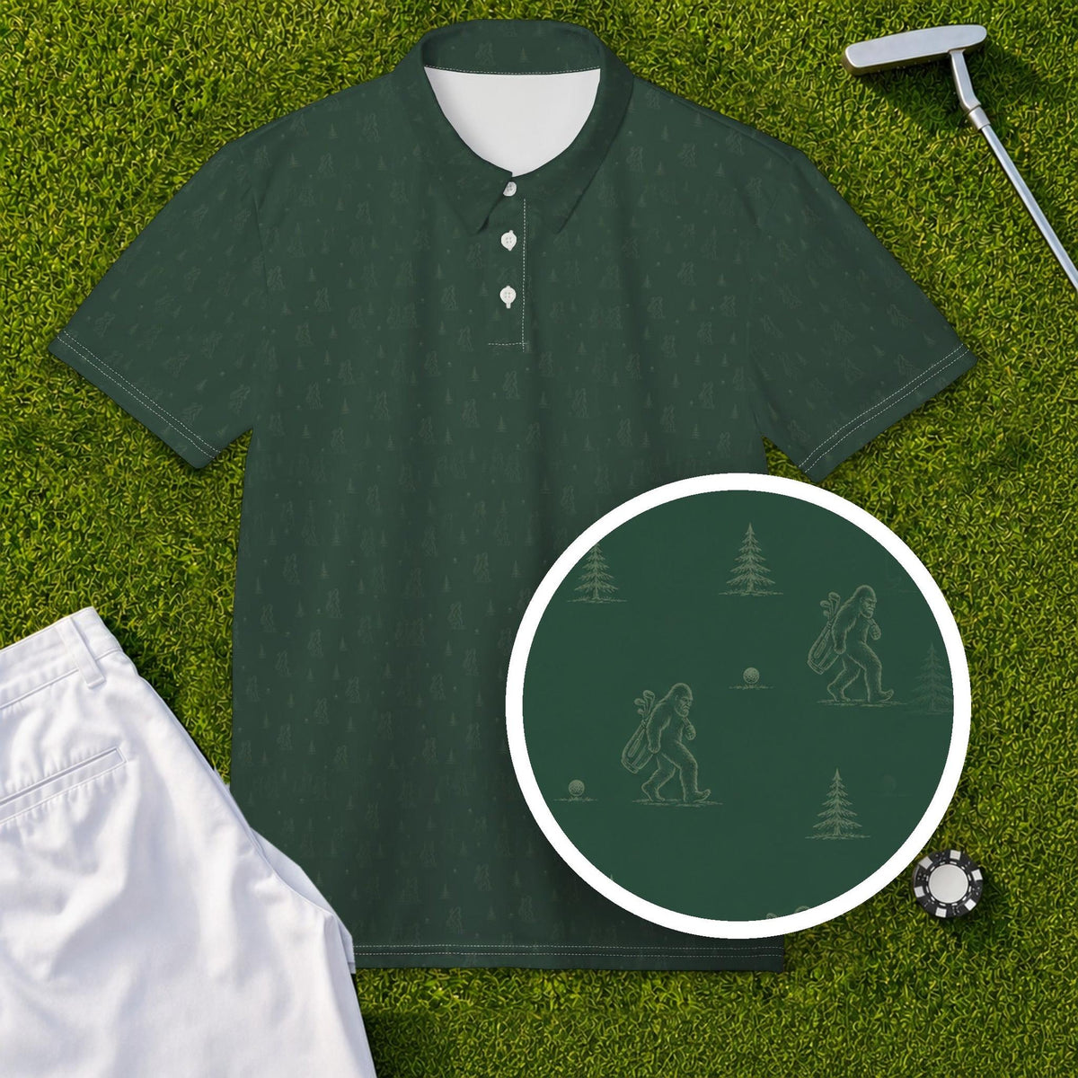 Sasquatch Forest Performance Print Polo