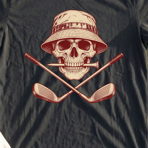 Semper Fairway Tee, print close-up on Black
