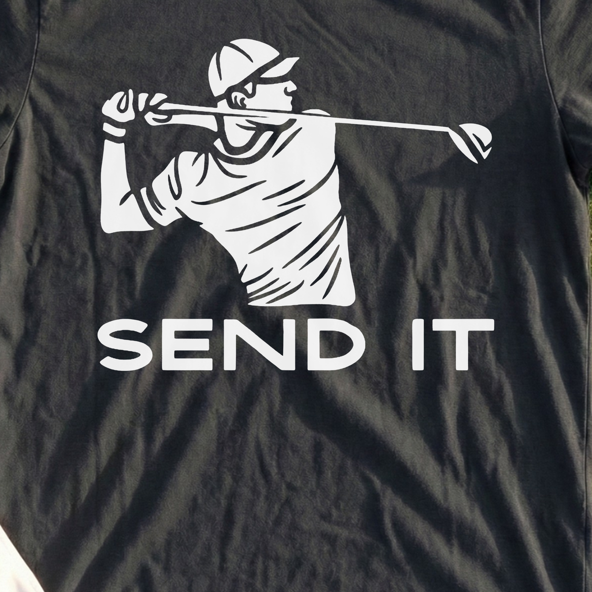 Send It Tee, print close-up on Black