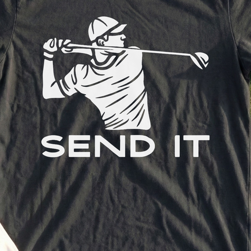 Send It Tee, print close-up on Black