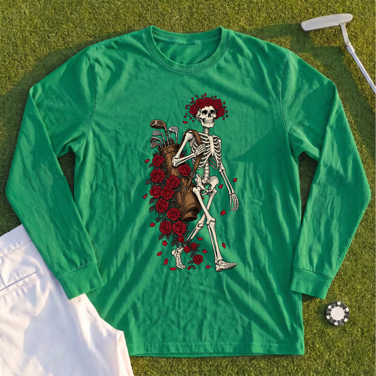 Skeleton Caddie Long Sleeve Tee