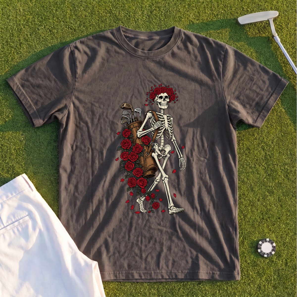 Skeleton Caddie Premium Tee
