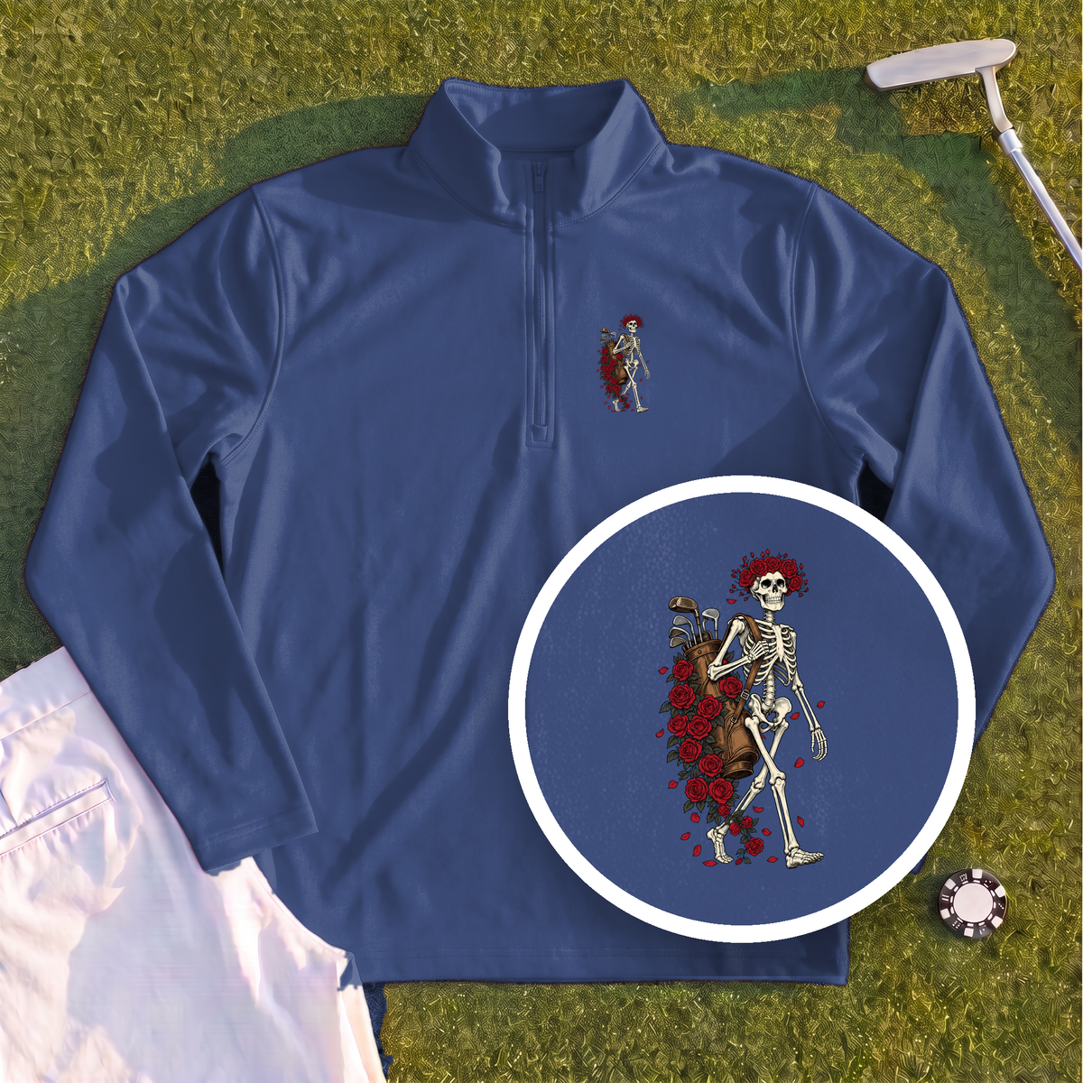 Skeleton Caddie Quarter Zip