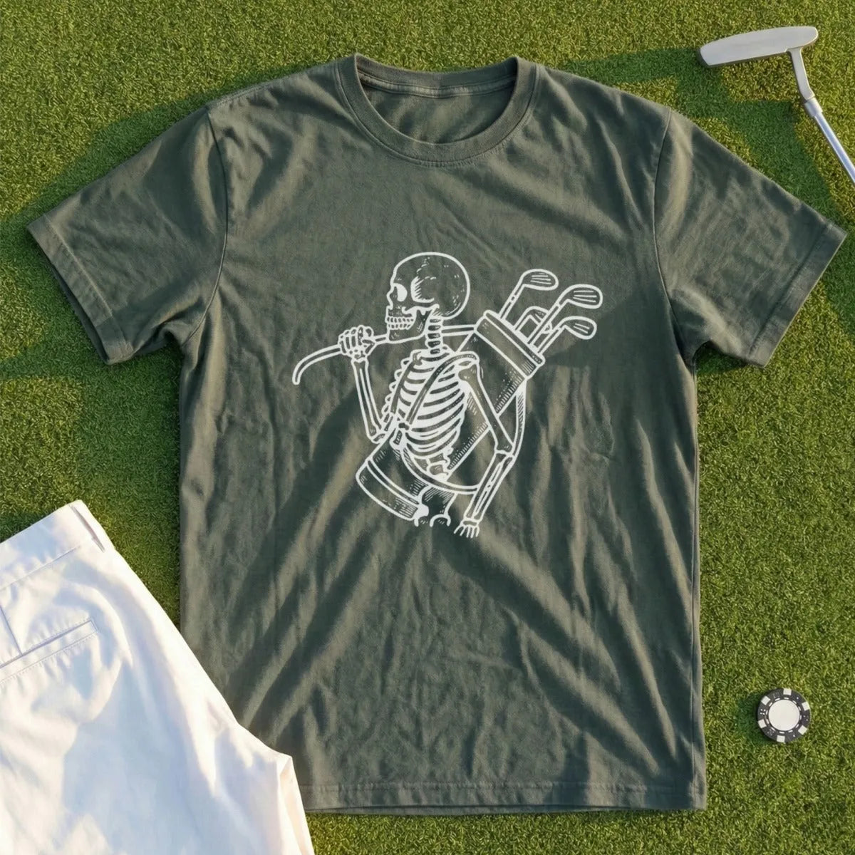 Skeleton Caddie Tee