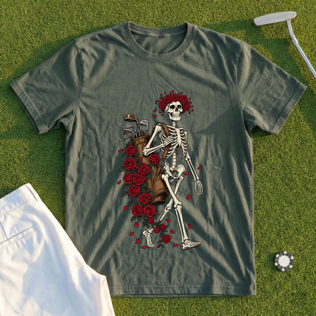Skeleton Caddie Tee
