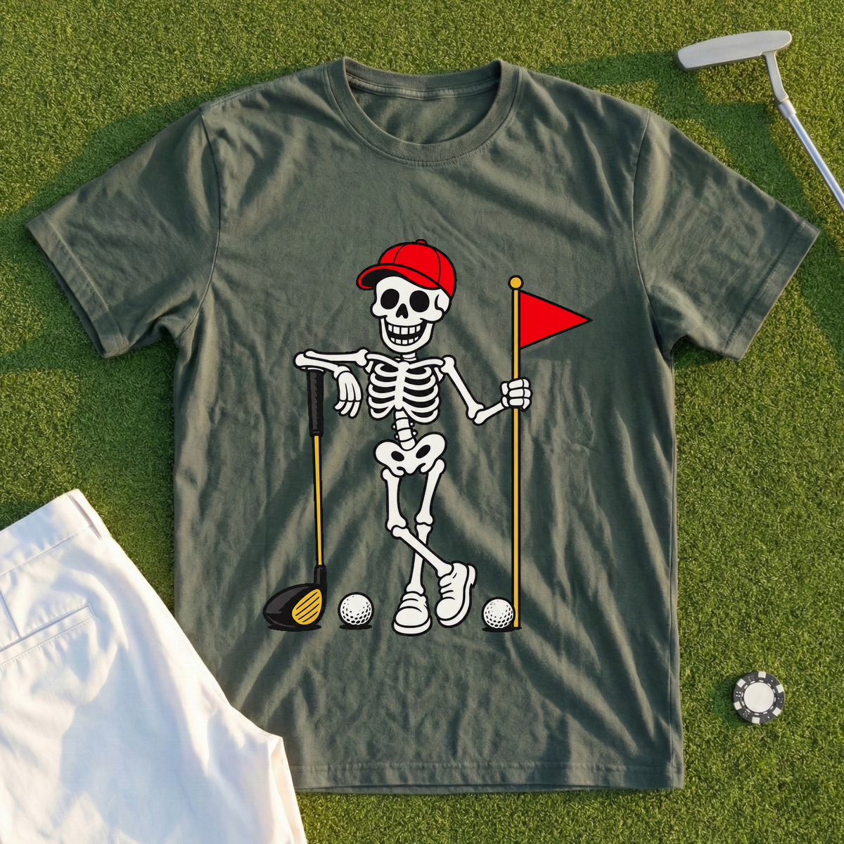 Skeleton Flag Lean Tee