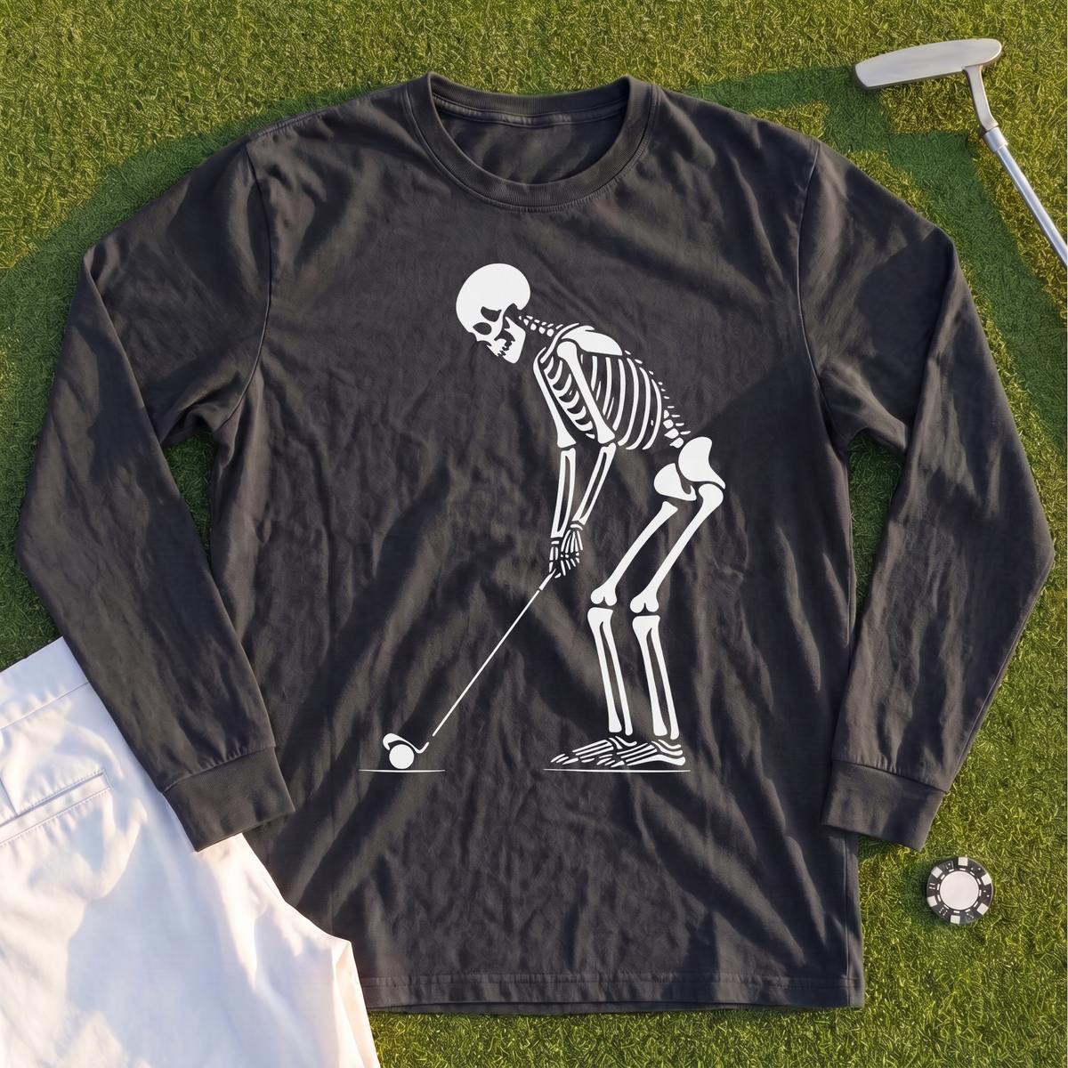 Skeleton Golfer Long Sleeve Tee