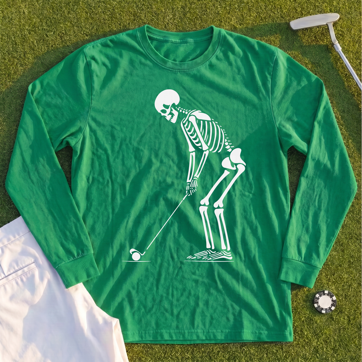 Skeleton Golfer Long Sleeve Tee