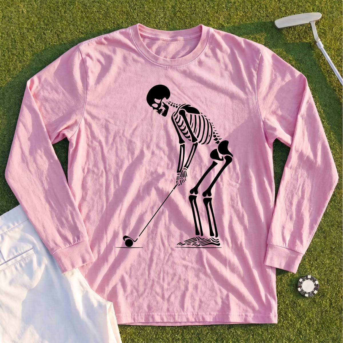 Skeleton Golfer Long Sleeve Tee