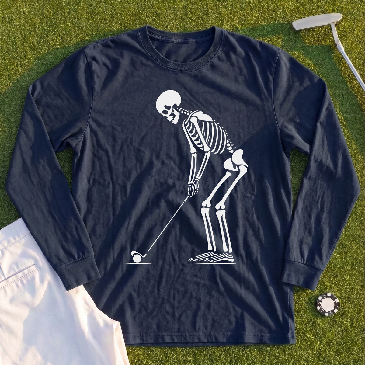 Skeleton Golfer Long Sleeve Tee