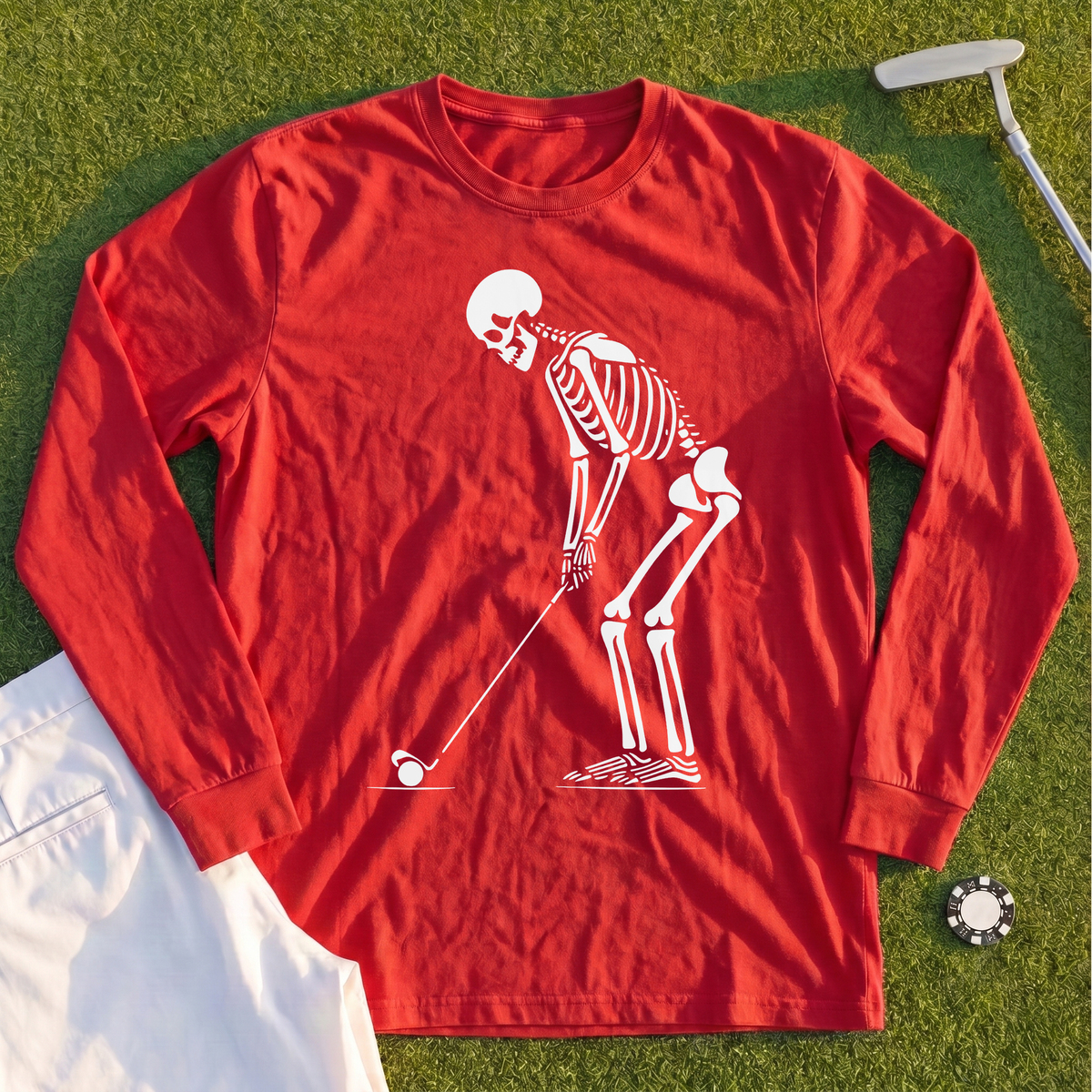 Skeleton Golfer Long Sleeve Tee