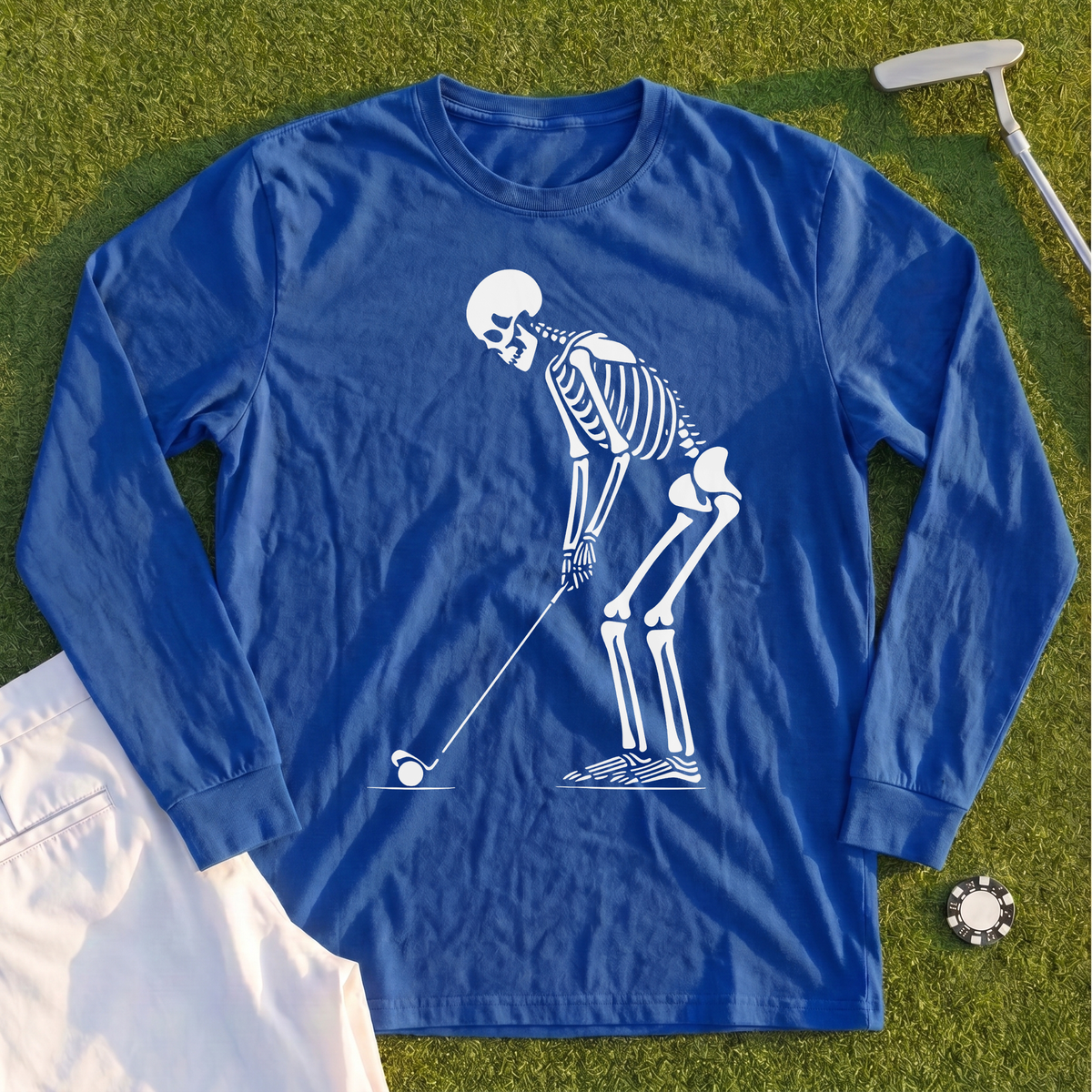 Skeleton Golfer Long Sleeve Tee