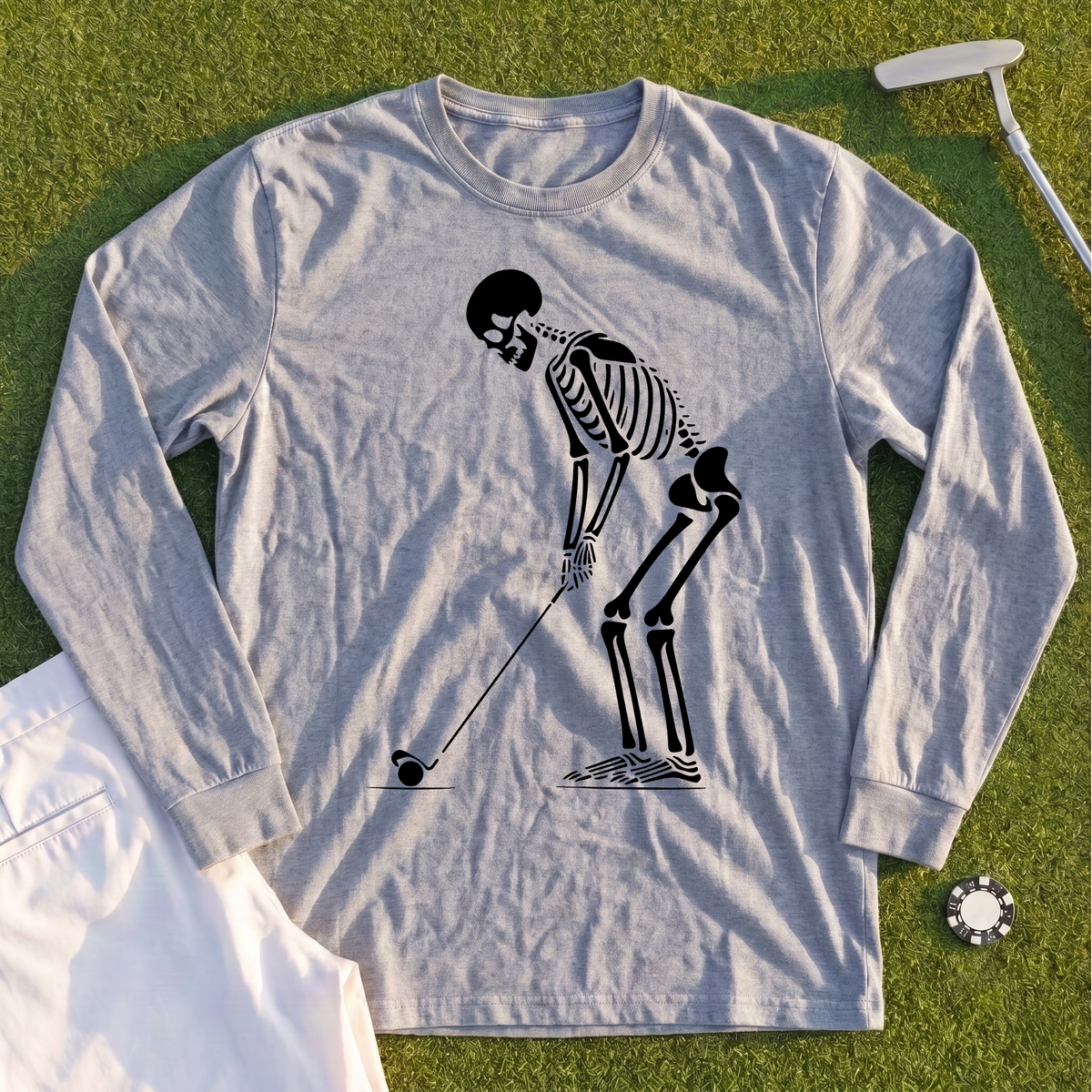 Skeleton Golfer Long Sleeve Tee