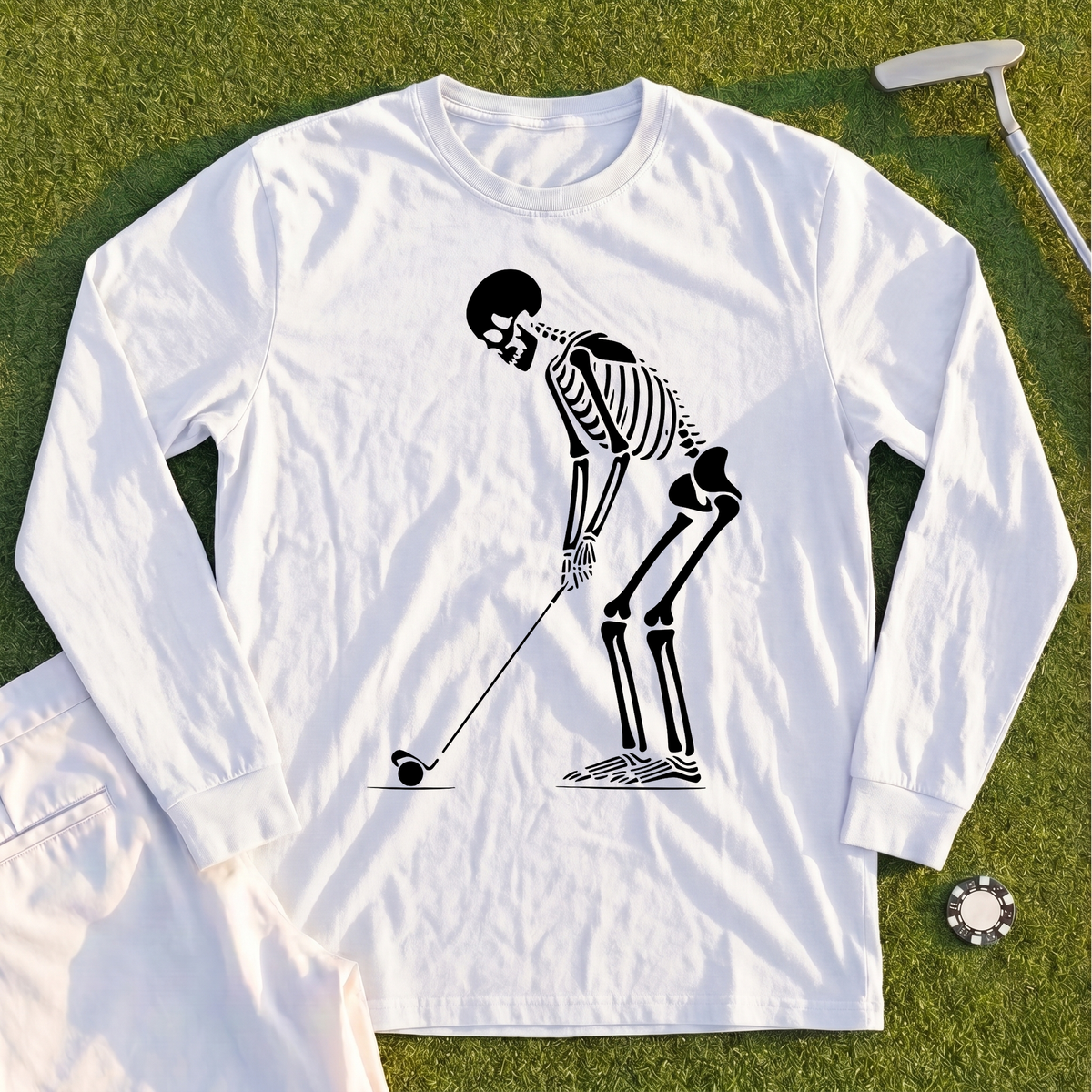 Skeleton Golfer Long Sleeve Tee