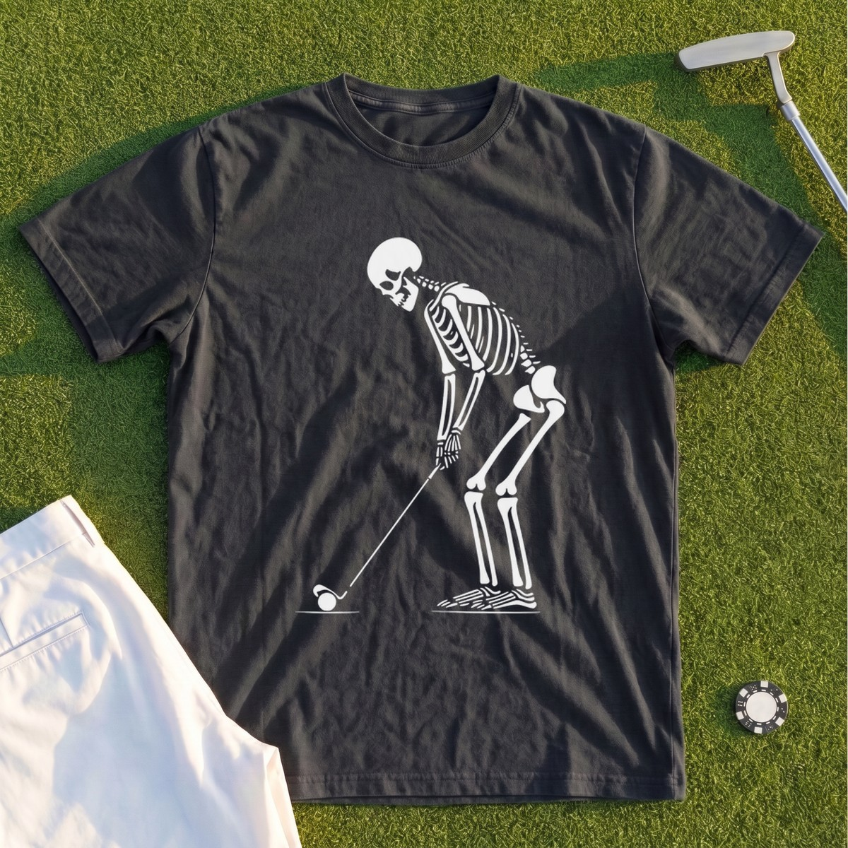 Skeleton Golfer Premium Tee